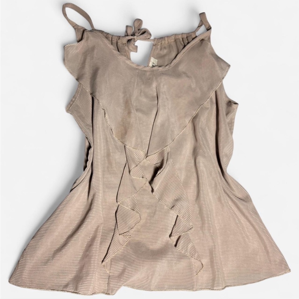 January 7 Soft Cream Ruffled Neck Blouse